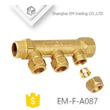 EM-F-A087 MF 3/4 &quot;Messing männlich Druck Messing Rohrverschraubung Wasserverteiler Heizung